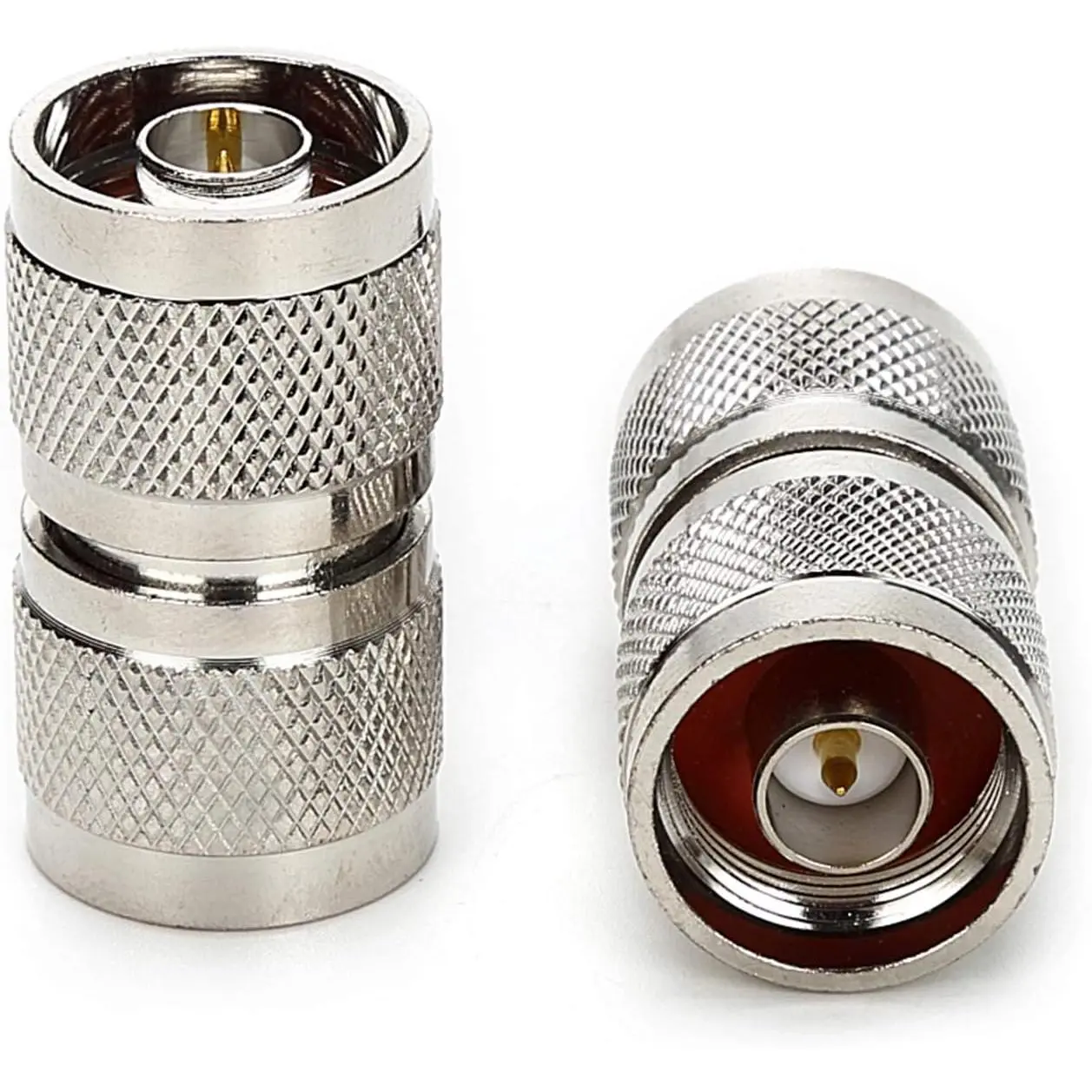 N Type Connector Male to Male RF Coax  Adapter Barrel Connectors Double Male Plug Pack of 2
