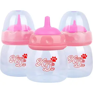 Pet Feeding Bottle,3 Pack 60ml Nursing Bottle, 3 Sizes Nipples with Ventilation Valve Resistant Tearing Perfect for Puppies, Kittens, Small Wildlife (Pink)