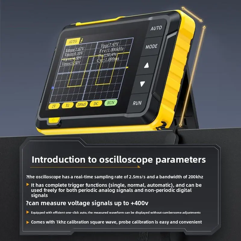 Handheld Digital Multimeter Oscilloscope - Portable Small Electrical Measuring Tool, Voltage Check Tool for Beginners' Teaching and Maintenance