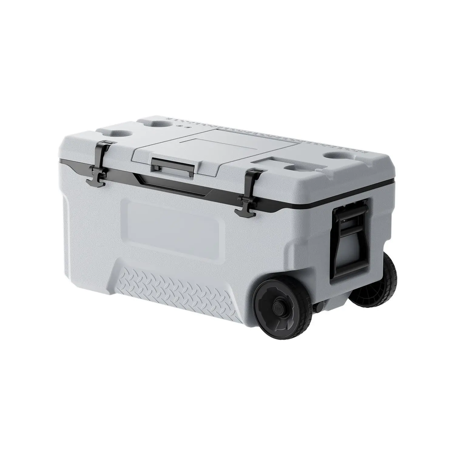 VEVOR 74 QT Wheeled Portable Cooler - Heavy-Duty Handles, Cup Holder, Lightweight Rigid Insulated Material, Ice Retention for Family Picnics, Long Trips