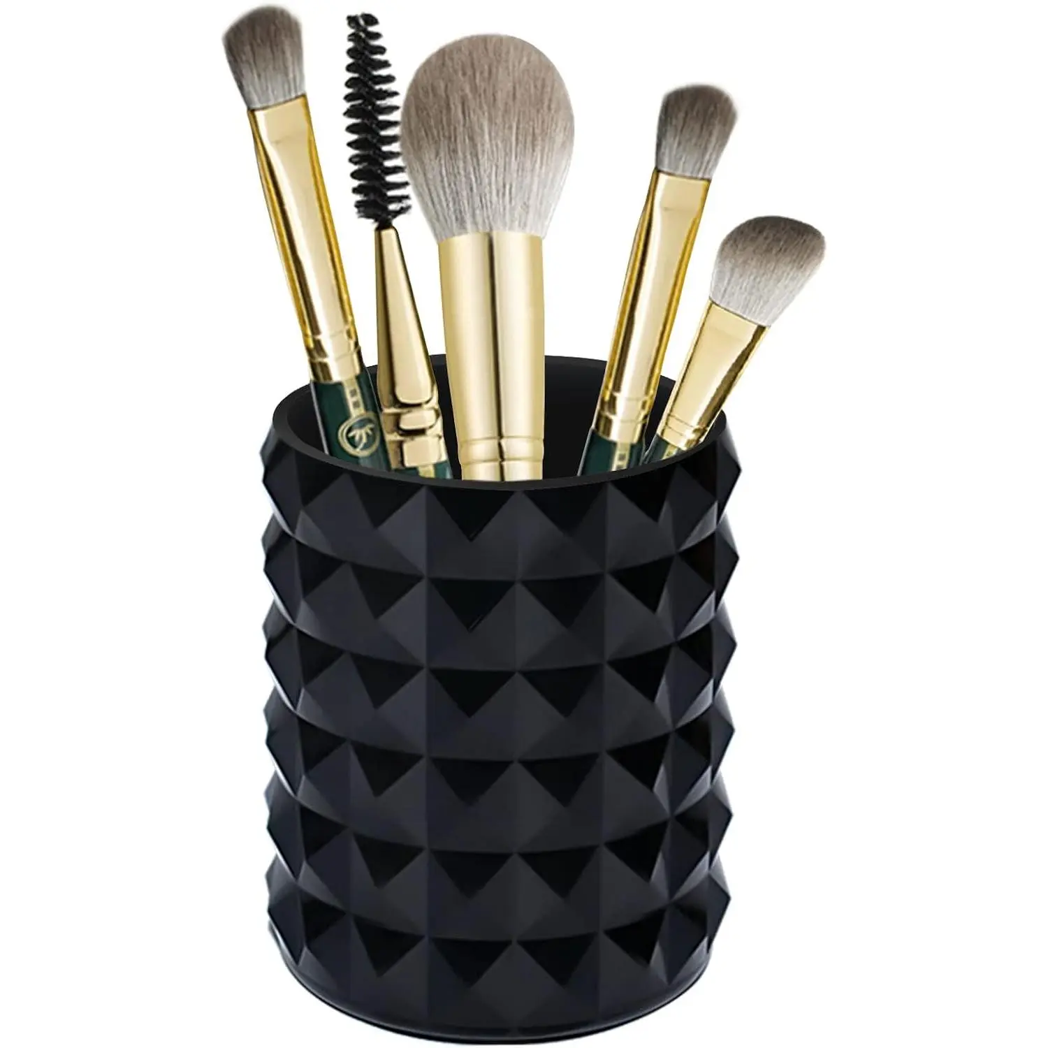 Makeup Brush Holder, Brush Organizer,  Accessories | Black Make Up Brush Holder Organizer, Round  Storage Cup Pen Holder for Desk , Marker Organizer Office Supplies