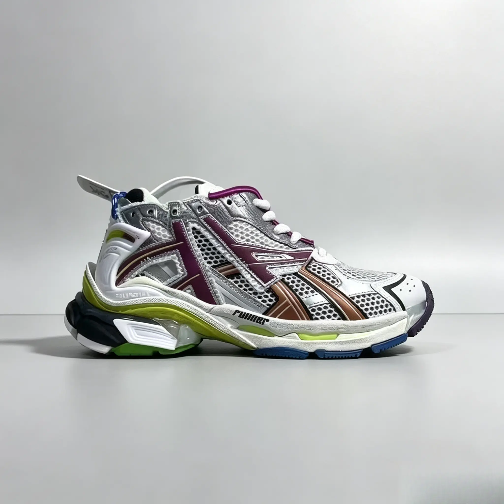 Retro Chunky Runner Sneakers, Colorblock Sporty Running Fashion Shoes, Multi-Tone Mesh Breathable Platform, Non-Slip Cushioned, for Commuting Daily Casual Wear All Seasons