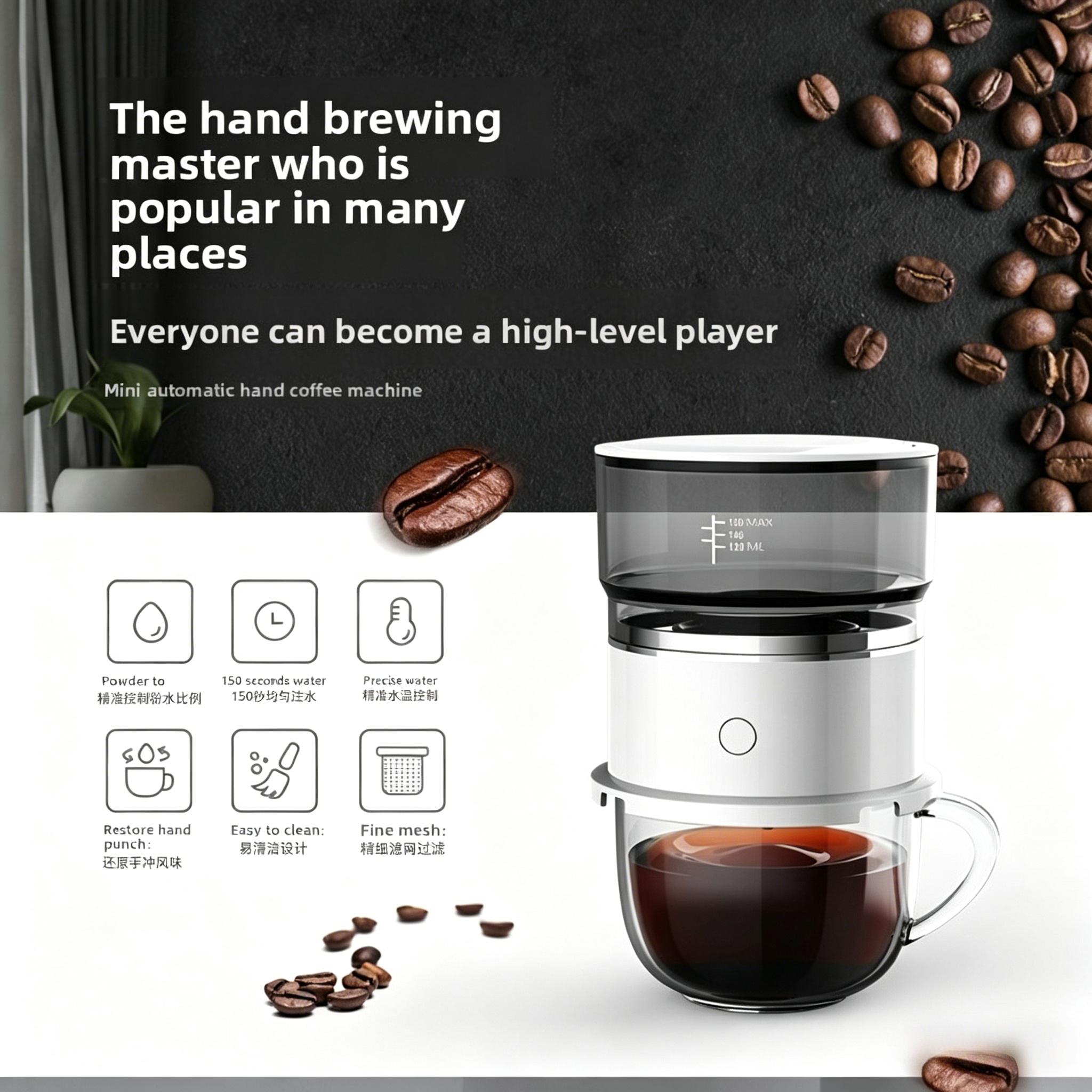 Mini American-style coffee maker for outdoor travel and camping, manual drip coffee machine