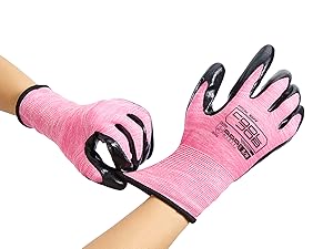 10 Pairs Nitrile Dipped Coated Safety with Grip, Non-slip Bulk Roofing Gloves for, Oil-resistant Gear for Package Handler, Warehouse, Medium 10 Pairs Nitrile Dipped Coated Safety with Grip, Non-slip Bulk Roofing Gloves for, Oil-resistant Gear for Package Handler, Warehouse, Medium