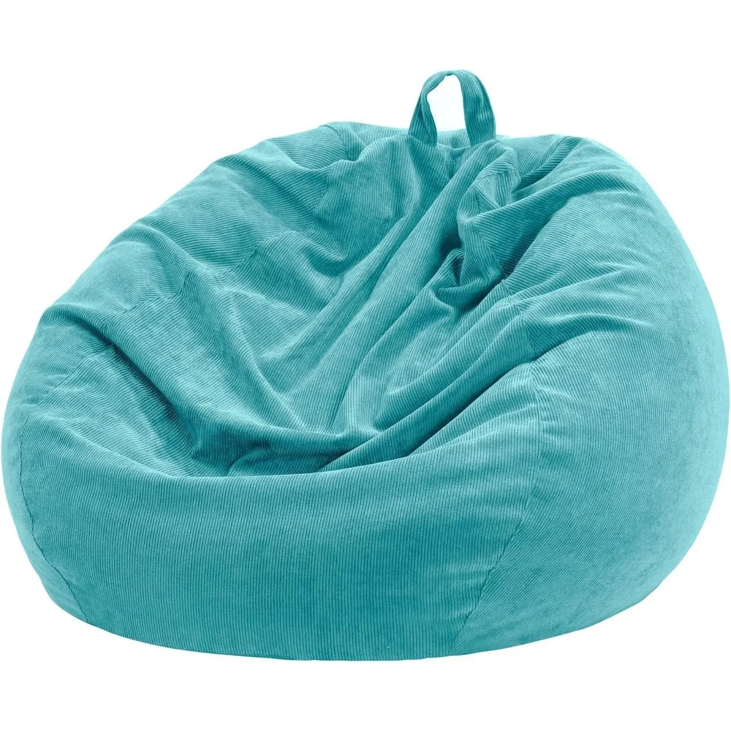 3 ft Bean Bag Chair Cover (No Filler) 35"×43" Large Stuffed Animal Storage Bean Bag Washable Big Beanbag Chair Cover Premium Corduroy Stuffable Bean Bag Cover for Adults,Kids,Turquoise 300L