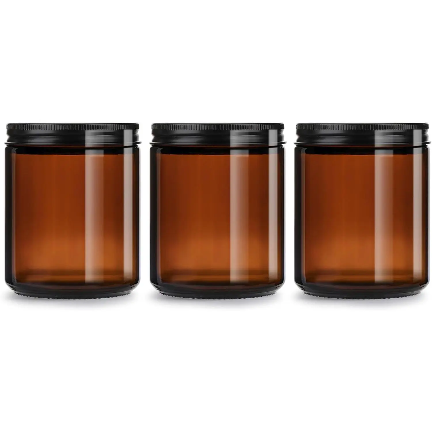 8oz  Glass Jars with  (3 Pack) - Empty Candle Jars for making candles, Jar, Containers with  for ,,Spices