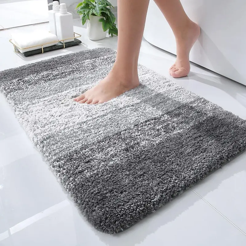 Super Absorbent Microfiber Bathroom Floor Mat TPR Non Slip Backing Quick Dry Shower Rug Washable Entry Doormat For Bathroom Kitchen Bedroom