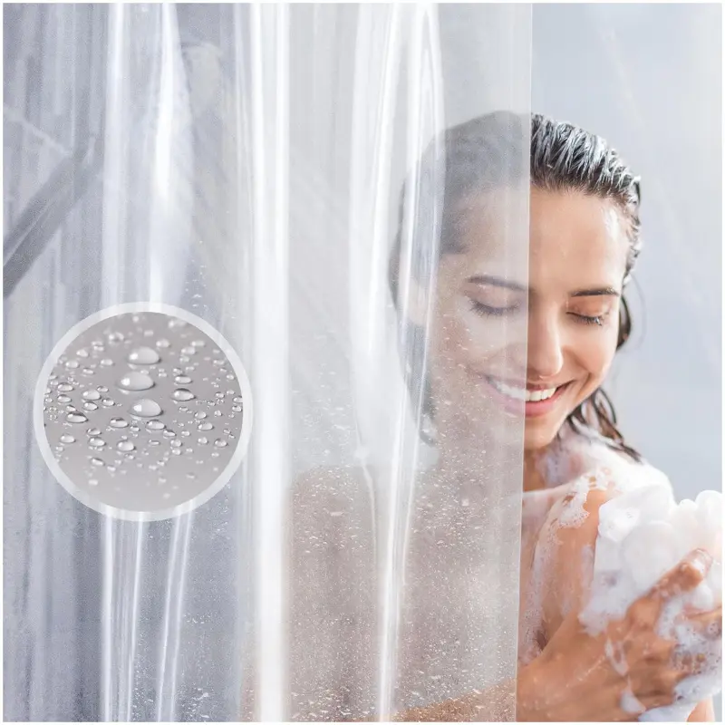 Hot Selling Heavy-Duty Transparent PEVA Shower Curtain, Waterproof & Mildew Resistant Bathroom Shower Partition Screen, Punch-Free Divider Curtain, Multi-Purpose Home Cover Curtain And Door Curtain