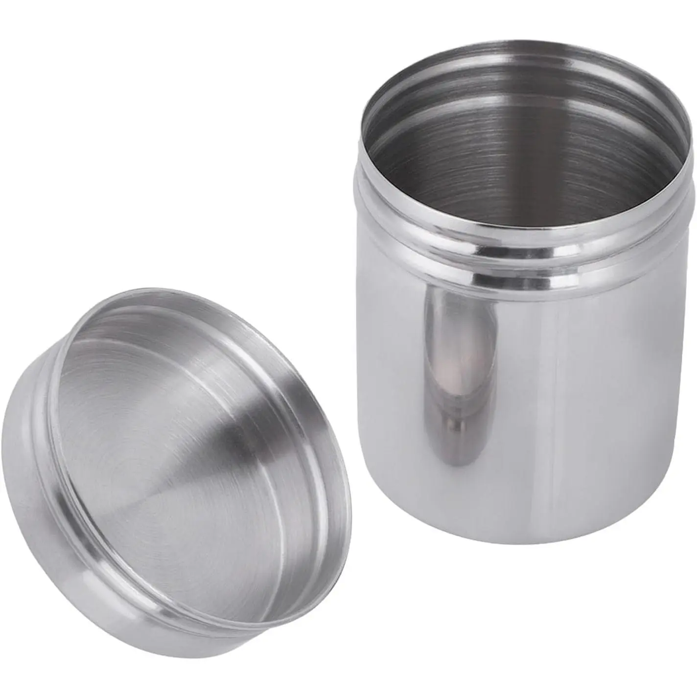 304 Stainless Steel Sealed  Storage Jar, 8.5 x 7 cm Portable  Coffee Beans Container, Stainless Steel Sealed Storage Jar Easy for Travel Outdoor and Camping (275ml)