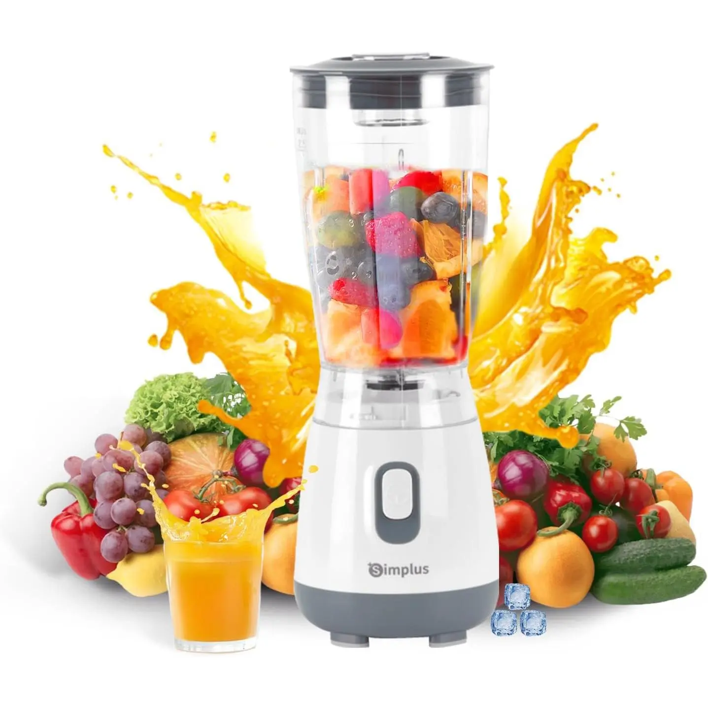 20 Oz BPA-Free Portable Mini Blender for Kitchen - 300 W, Stainless Steel Cutter, for Shakes, Baby Food, Grey Kitchen Fixture Accessory