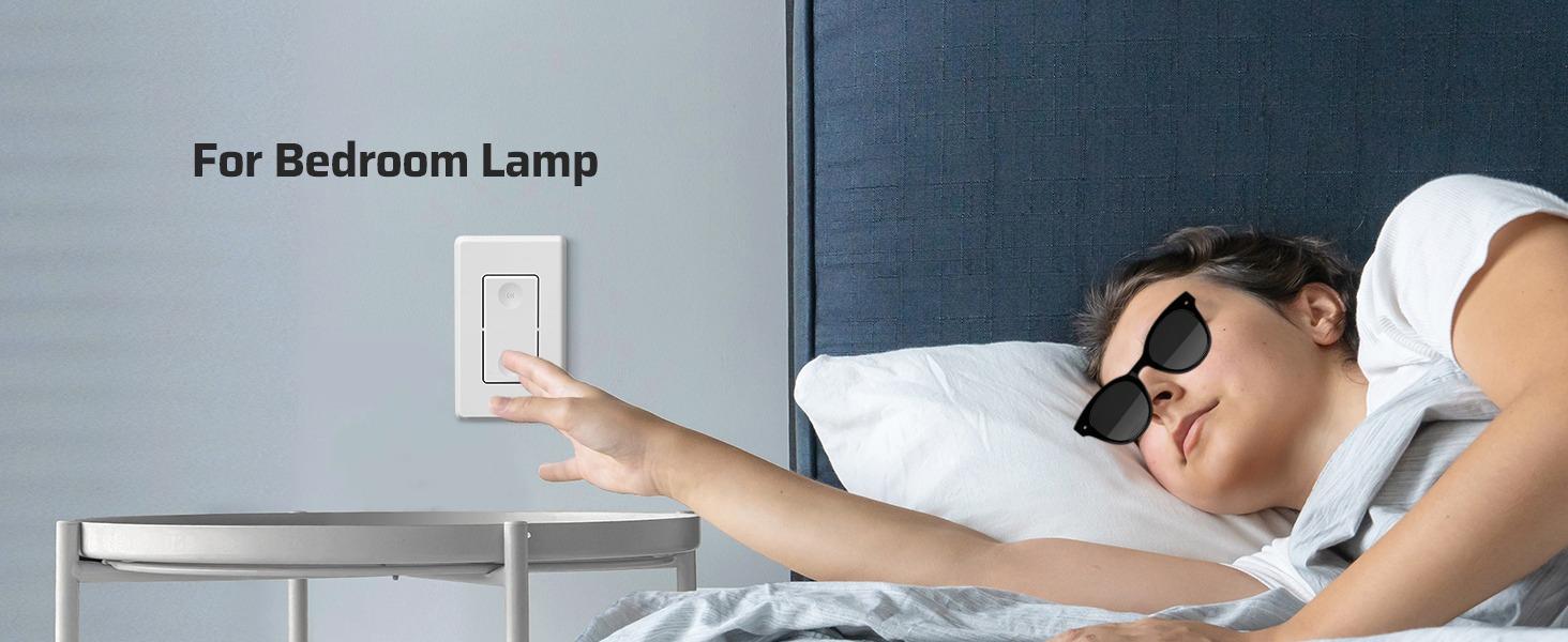 SQ-PNC004 Remote Control Light Bulb Socket, Wireless Light Switch for Pull Chain Light Fixture, Remote Light Socket E26 E27 Bulb Base with Wall Mounted Wireless Controller, No Wiring, ETL Listed