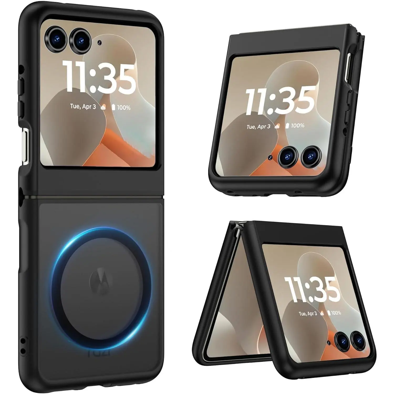 Magnetic Protective Casing for Motorola Razr Series 2024/2025/2026 Foldable Smartphone, MagSafe Snapon Accessory with Heavy Duty Military Protection, Ultra Slim Shockproof Translucent Matte Black Cover, Accessories, Cellphone