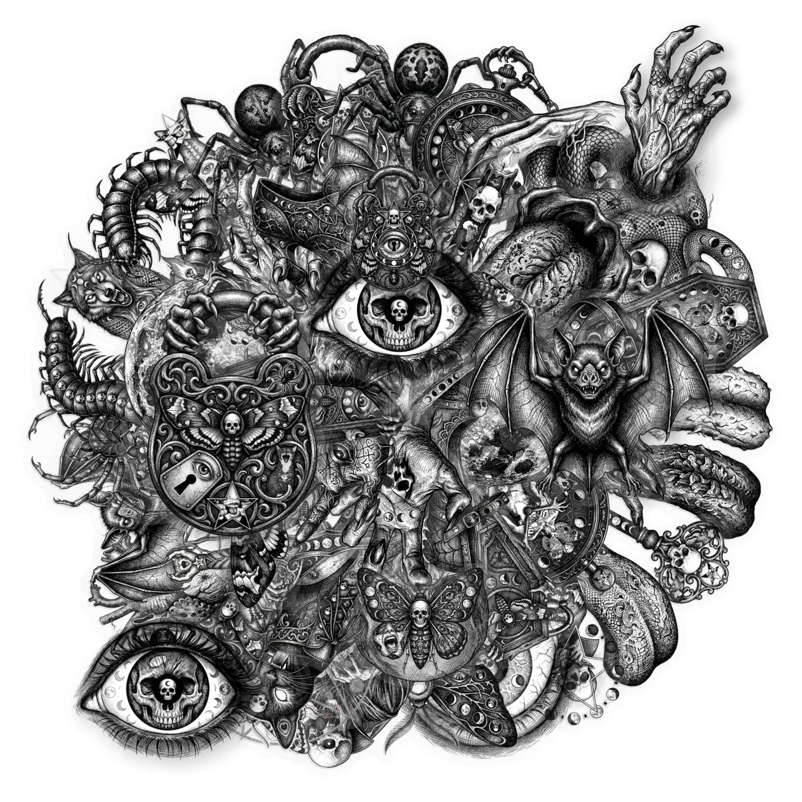 50pcs Dark Skull Transparent PET Office Stickers, Premium Skull Stickers, Decal Set, Notebook Stickers, High-Value Gifts for Decorating Journals, Scrapbooks, Computers, Water Bottles, Cars, Etc.