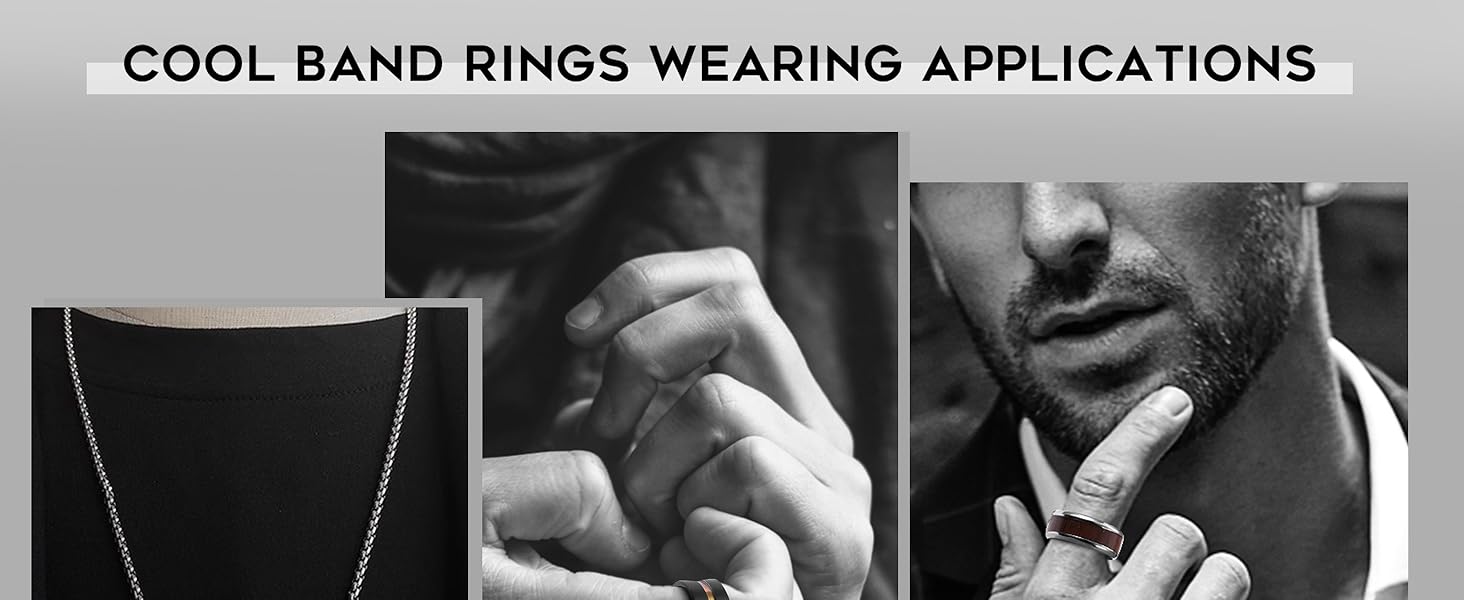 Besteel 16Pcs Stainless Steel Fidget Rings for Men Women&Boys Girls Stress Anxiety Relief Rings Black Cool Chain Band Spinner Rings Set for Wedding Promise Mens Rings Pack