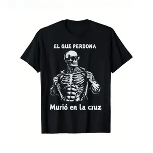 MONO LABEL [100% Cotton] Lightweight chidas gym funny sarcasm slang mexican skull sayings t shirt fashionable short sleeved comfortable and versatile summer t shirts black summerwins