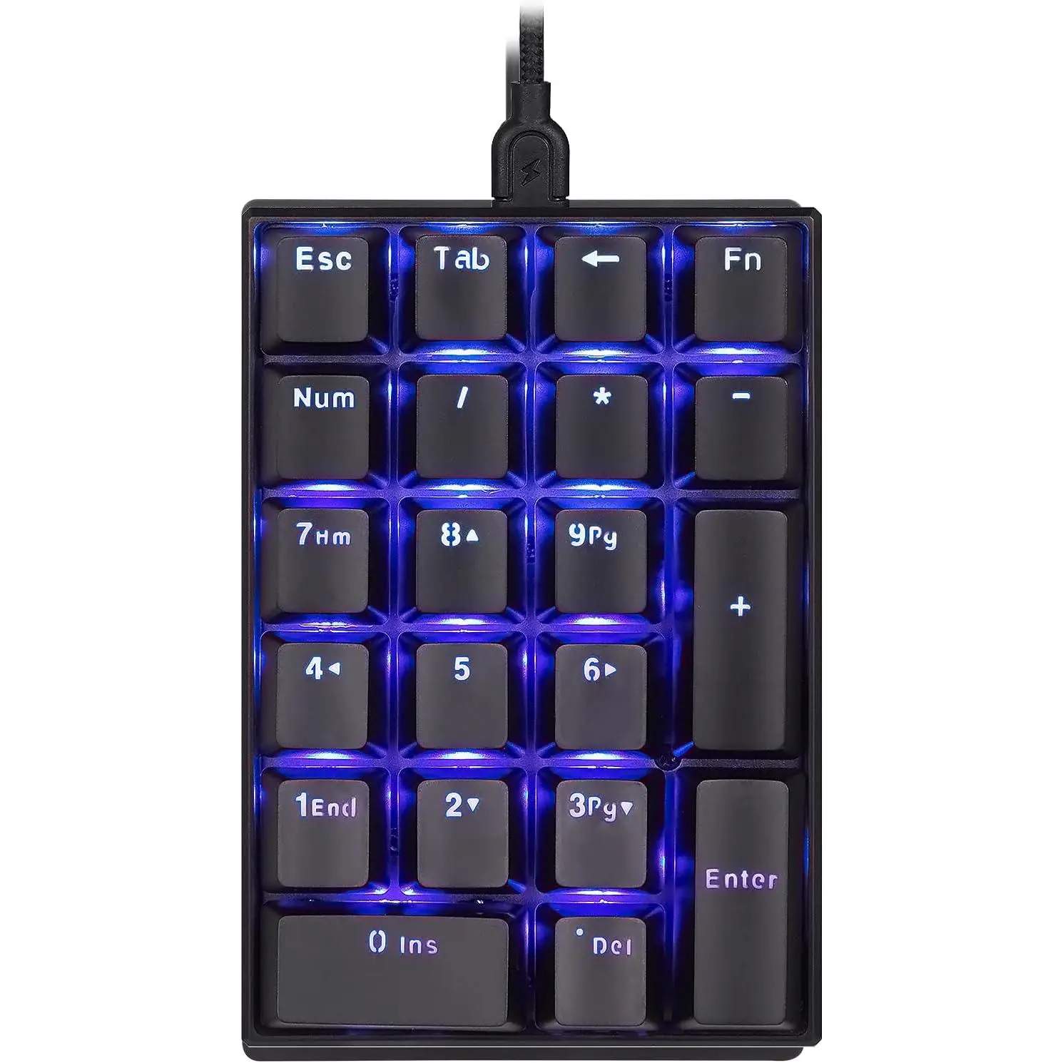 K23 Mechanical Numeric Keypad Blue  Wired 21  Mini Numpad Portable Keypad Backlight Gaming Keypad Extended Layout for Cashier