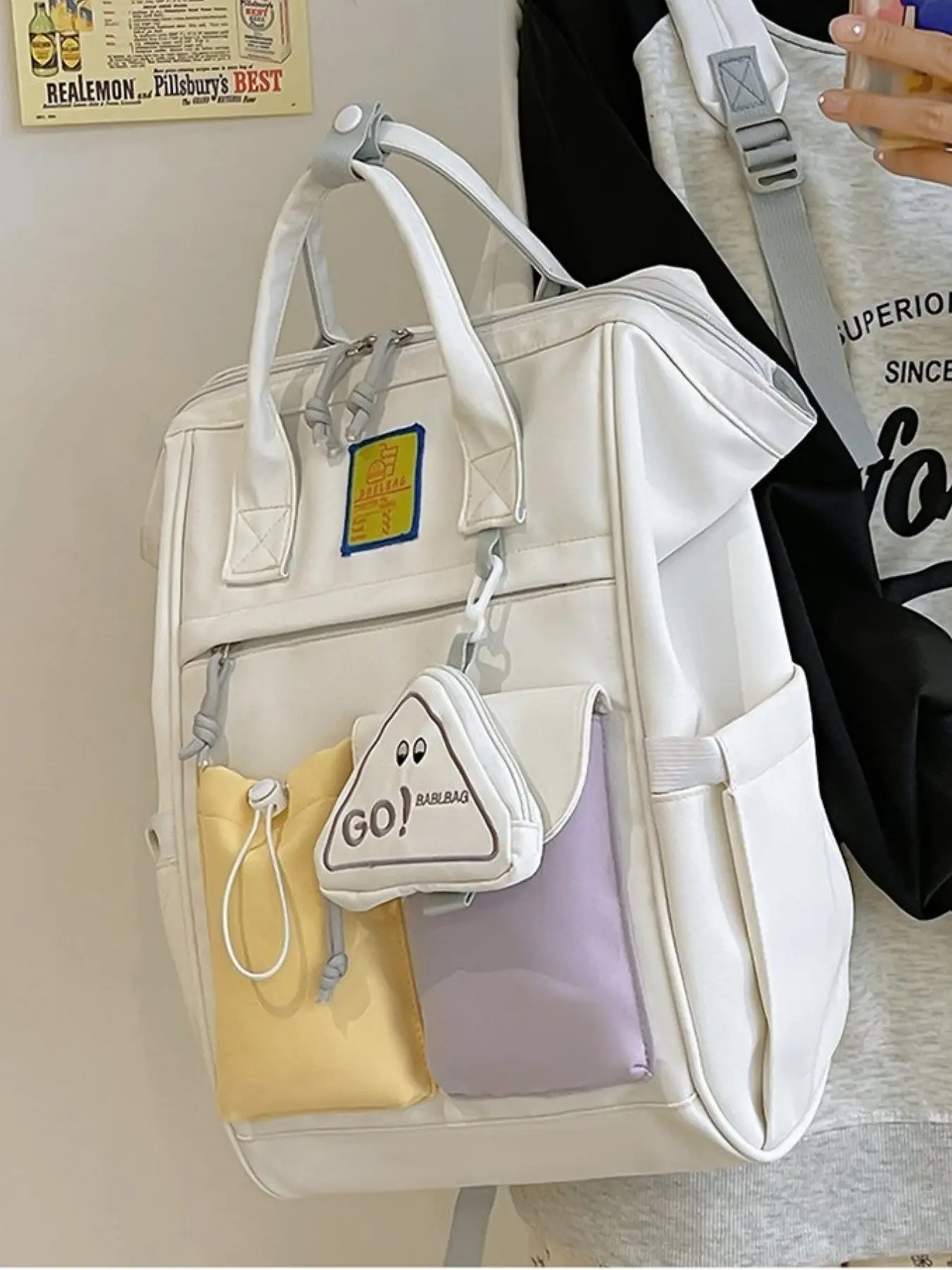 2026 Japanese Style Colorblock Backpack, Large Capacity Student Bag with Multiple Compartments, Laptop Friendly Commuter Backpack