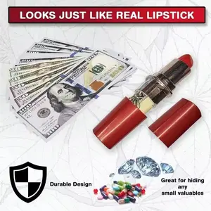 Lipstick Secret Stash Safe, Diversion Conceal Hidden Compartment, Fake Pill Box, Medicine Container, Camouflaged Storage Box, Portable Mini Money Hiding Artifact