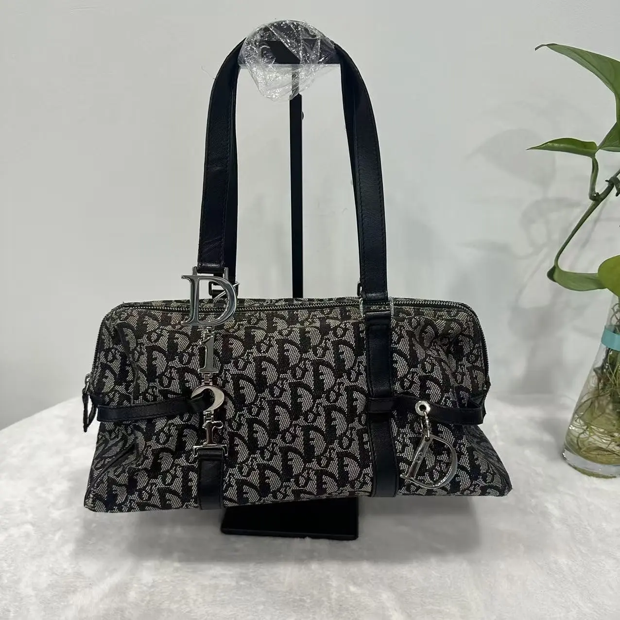 Pre-owned Authentic Christian Dior Black Trotter Monogram Canvas Crossbody Bag, Model X264 26.06.03, Pre Loved Luggage & Bags Category, Crossbody Bags