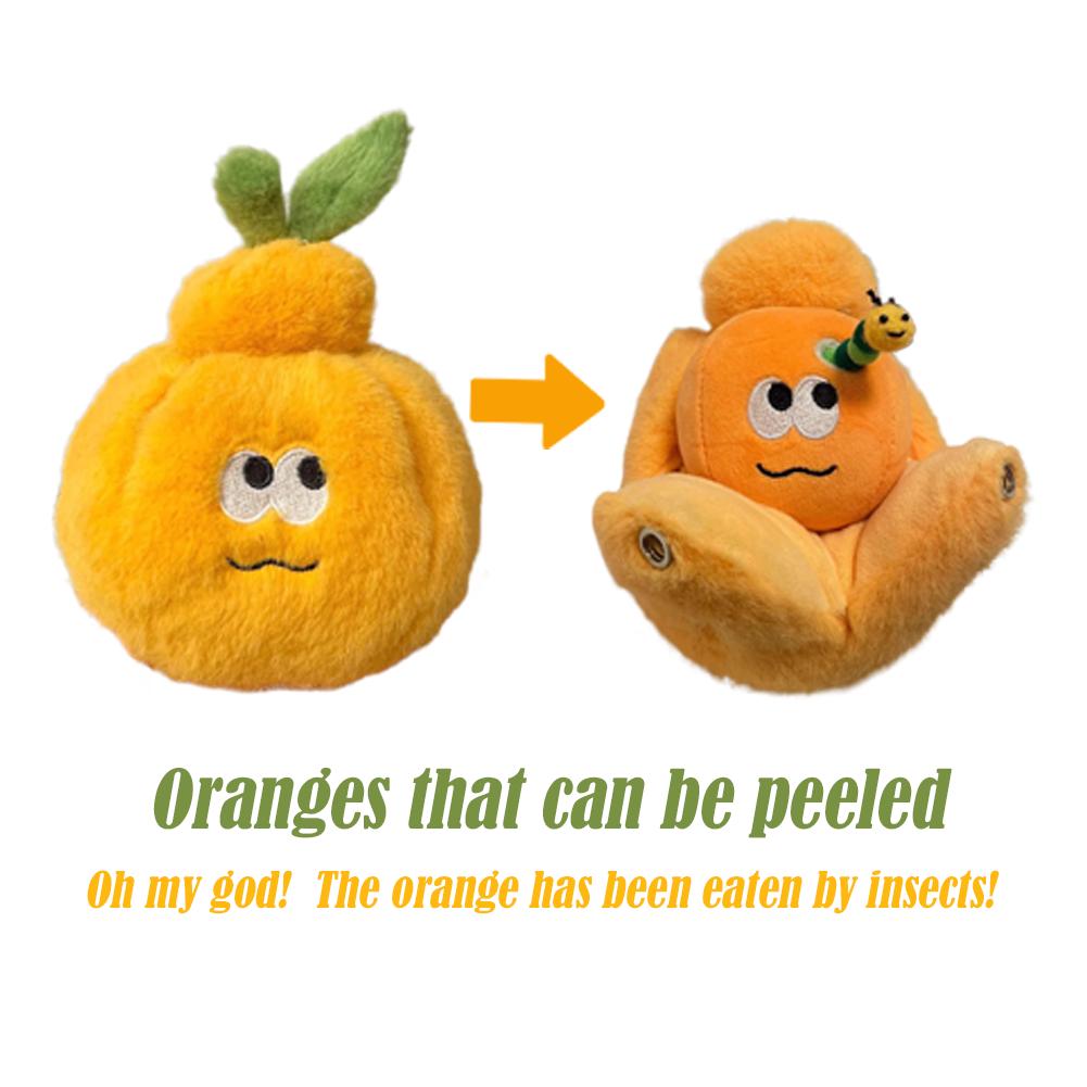 Lifelike Peelable Orange Segments Fruit Plush Toy Stuffed Soft Simulation Food Keychain Backpack Pendant Cartoon Toy Gift