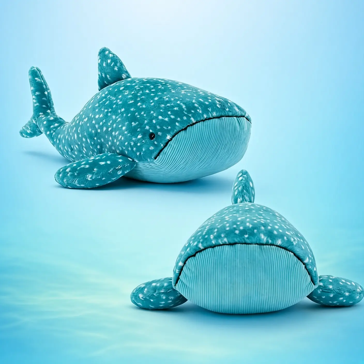 Gobfrey Whale Shark Plush Doll, Cute Round Sea Creature Soft Stuffed Animal, Kawaii Ocean Animal Pillow Toy, Marine Life Plush Gift for Kids and Ocean Lovers