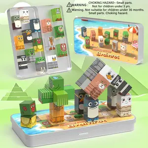 Italian Brainrot Mini Magnetic Blocks, Portable Iron Box, Stem Educational Toys for Toddlers, Travel Magnetic Building Blocks