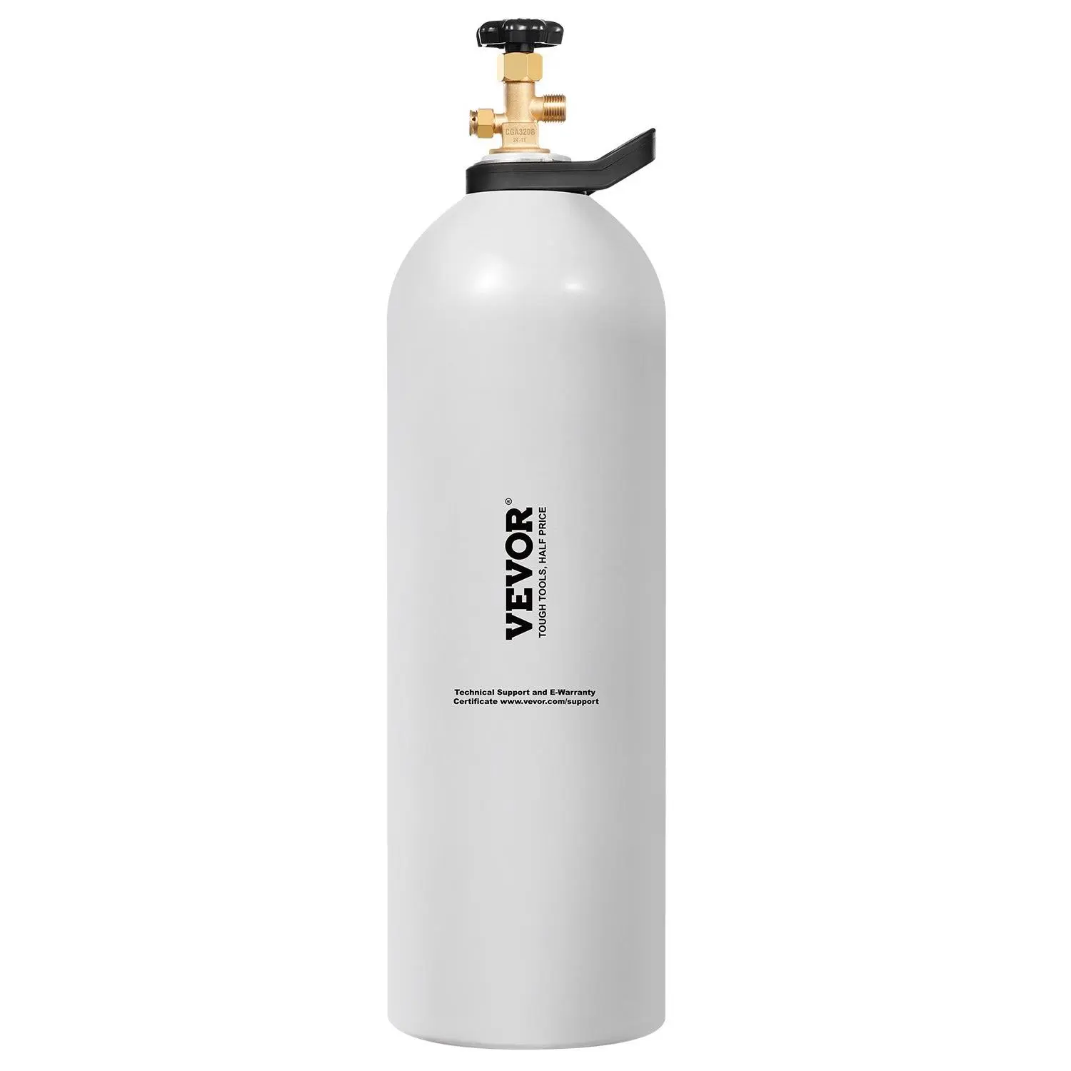 【DealsForYouDays】VEVOR 20 lbs Adjustable Aluminum Alloy CO2 Tank, 99.95% Pure Cylinder with Spray Coating, CGA320 Valve & Handle, 0-60/1800 psi Pressures, 3000 psi Tested, DOT & TC Approved for Draft Beer Dispensing, Aquarium CO2 Supply, Lightweight