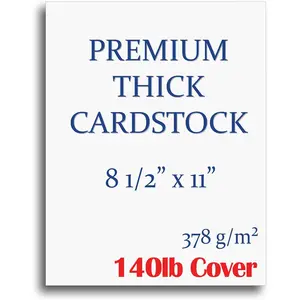 Extra Heavy Duty 140lb Bright White Cover Cardstock 379gsm 18pt Thick Paper for Inkjet & Laser Printers 8-1/2" x 11" 100 Sheets Pack