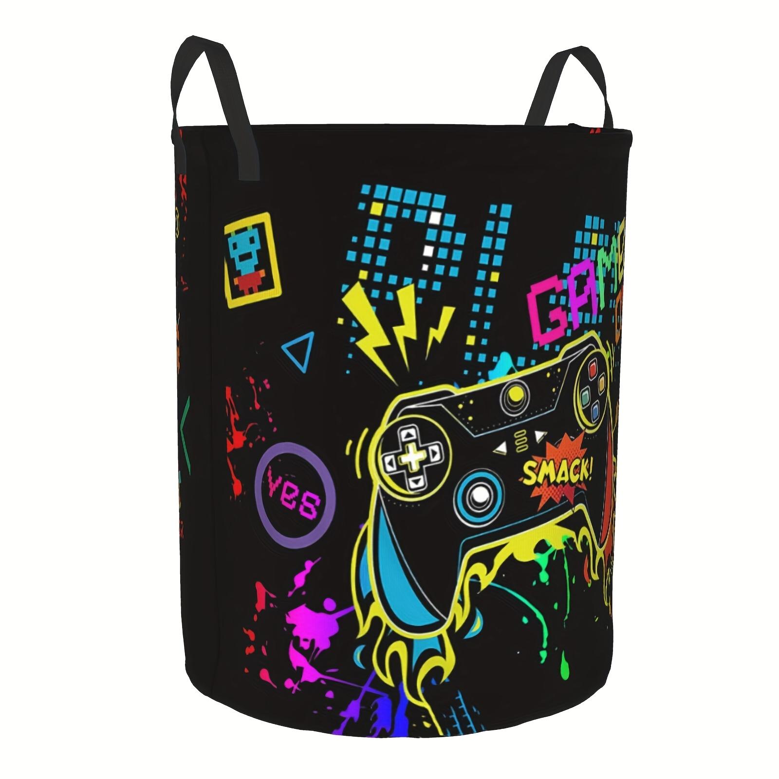Foldable Game Controller Laundry Basket, Gamer Handheld Console Bedroom Laundry Hamper, Large Capacity Bathroom Storage Bag, University Dormitory Living Room Toy Organizer, Laundry Basket