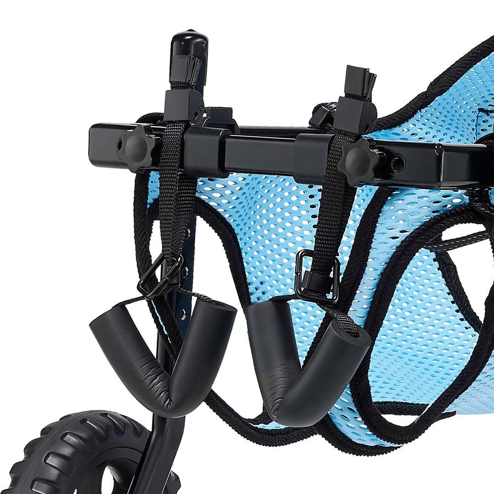 Lightweight Dog Cart with Shock-Absorbing Wheels, Adjustable Wheelchair for Disabled Pets Up to 33lbs