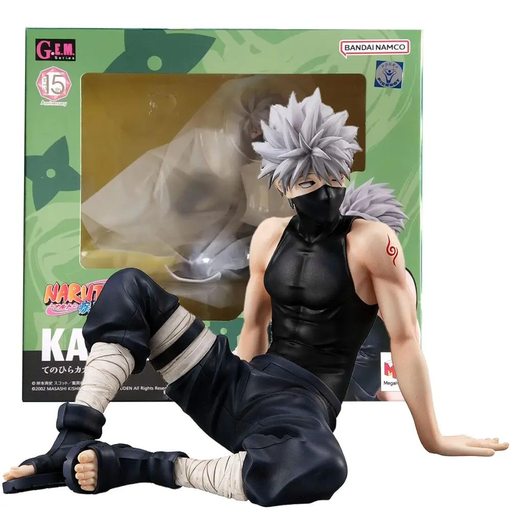 9cm Anime Naruto Shippuuden Hatake Kakashi Figure Sitting Posture Stars PVC Collection Model Ornaments Toys Birthday Gifts