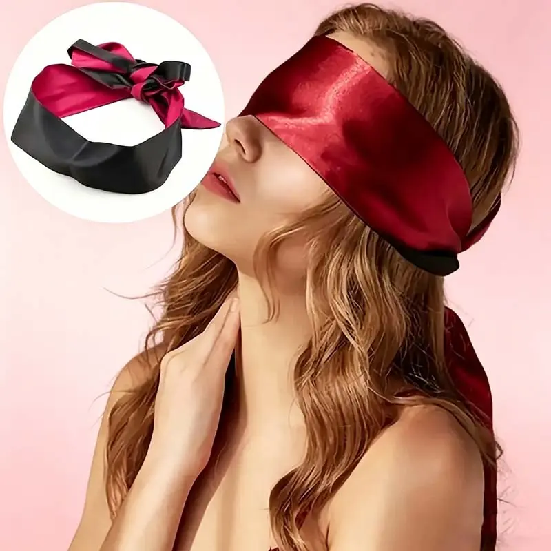 1Pc Soft Satin Sleep Eye Mask with Long Strap, Comfortable Blindfold for Quality Sleep
