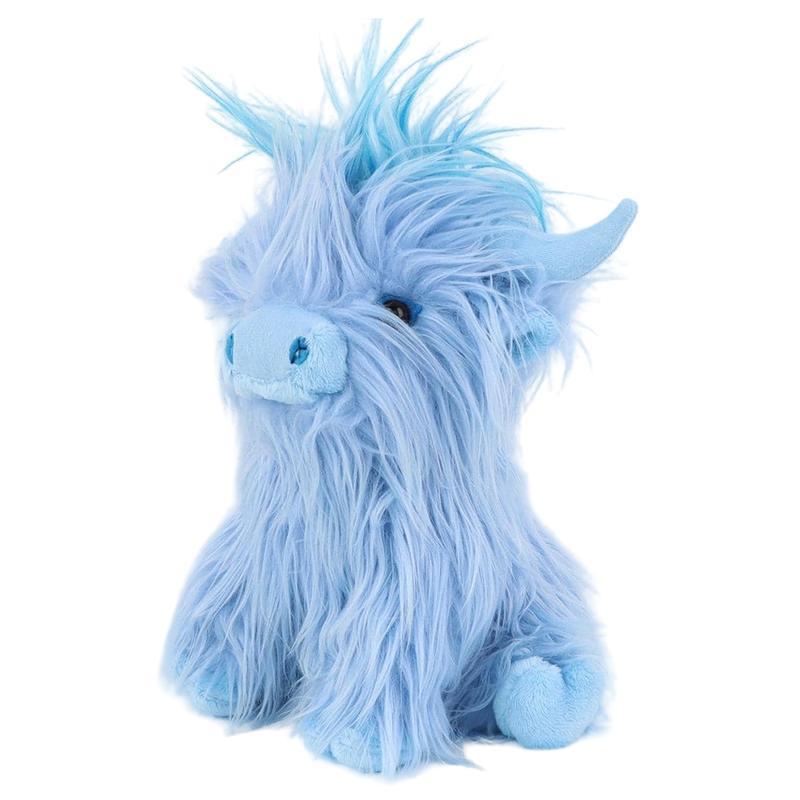 Fluffy Light Blue Highland Cow Plush Doll | Adorable Huggable Companion Ideal Birthday Gift & Cozy Decor