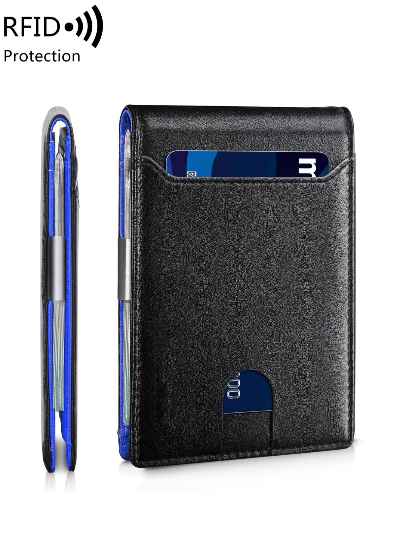Men's Business Minimalist Fashion Bifold Wallet, Simple Plain Thin Multifunction Credit Card Holder, Trendy Rfid Wallet for Work & Daily Use As Gift for Men