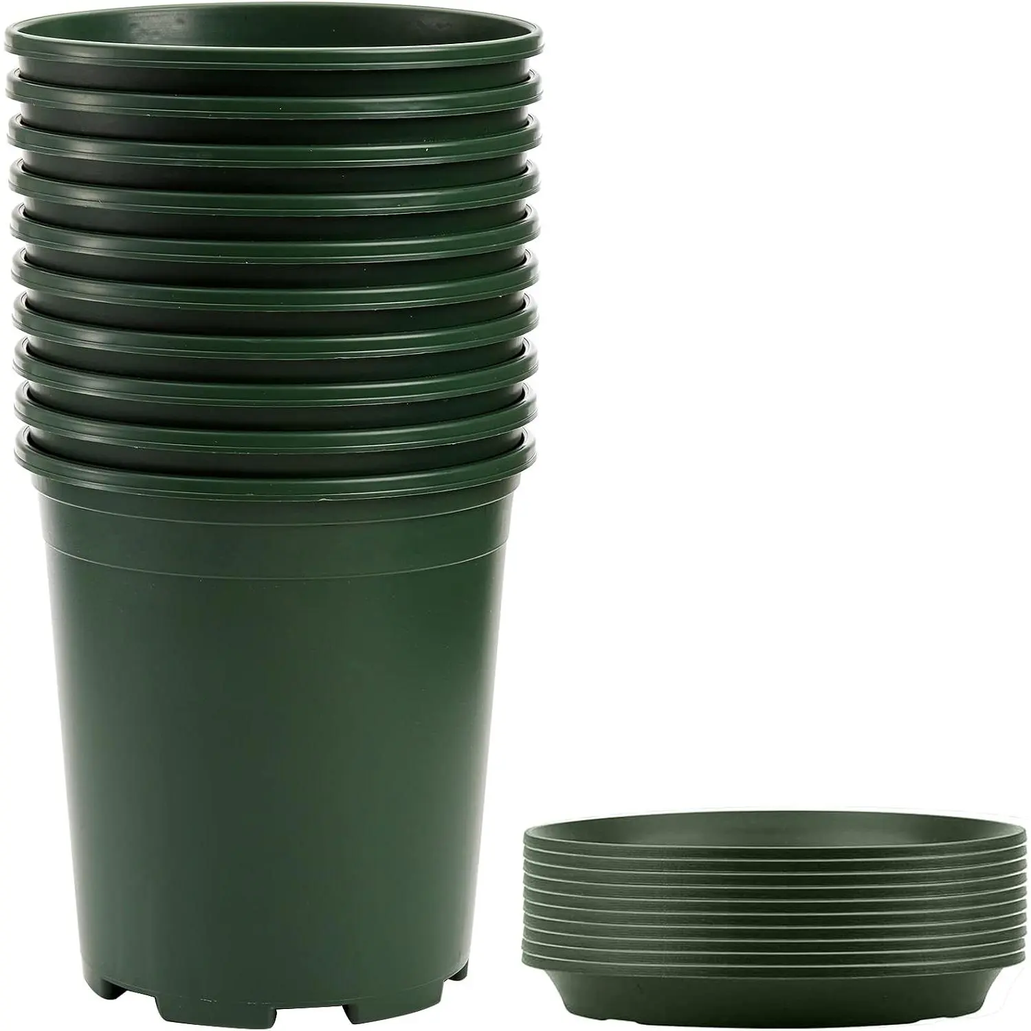 10 count 1 Gallon Durable  Pot Garden Flower Pots   Container Kit with 10 count Matching Pallets