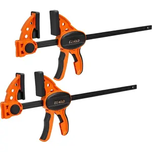E-Z Hold 300LBS Medium Duty Clamps, 12 Inch 2-Pack Expandable Clamp/Spreader,  Hand Bar Clamps, Trigger Clamp, Bar Clamps for Woodworking