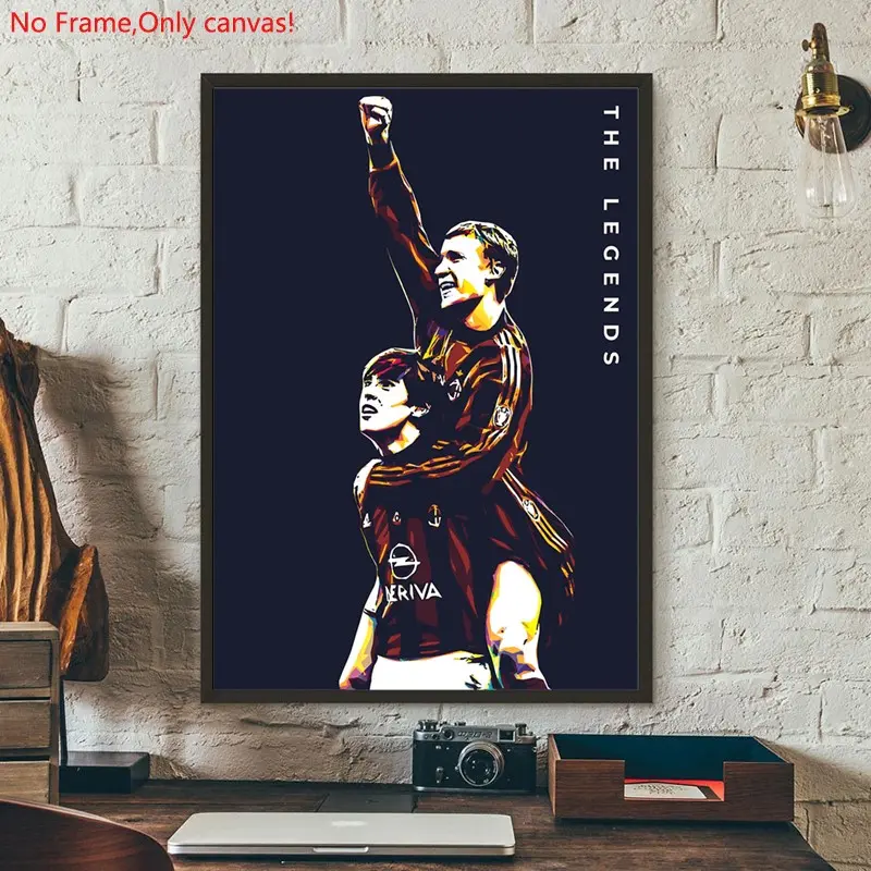1 piece/set frameless canvas painting print poster, Classic Football player art, Andriy Shevchenko Kaka, a perfect gift for football loves, ideal gift for bedroom, living room, dorm hallway, kitchen, mural, wall decoration, room decor