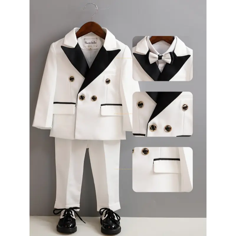 2026 New Space Wolf Boys' Slim-Fit Blazer & Pants Set - Formal Gentleman Banquet Outfits, Outdoor Sports & Outdoor Accessories Complementary Clothing, Blazer Set