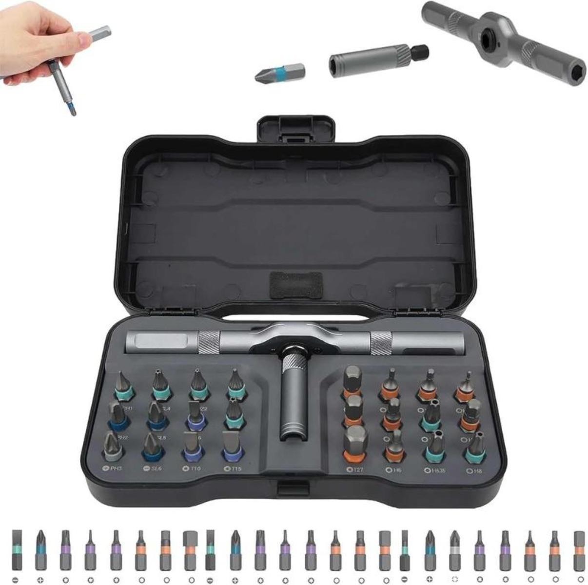 24-in-1 Magnetic Screwdriver Kit, Precision Ratchet Screwdriver with Removable Handle, Versatile Tool for All Your Repair Needs,Holiday gifts