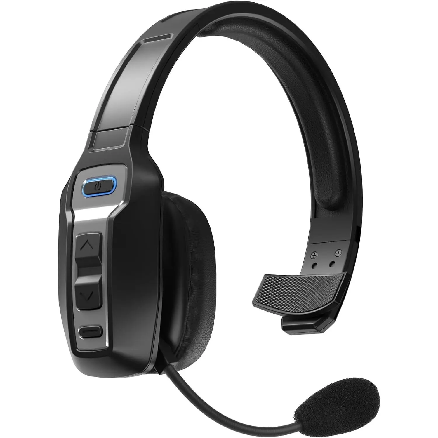 Single-Ear Bluetooth Headset with Mic, Noise Cancelling, Mute Button, Hands-Free Calling, 60H Playtime for Truck Drivers, Office & Call Center Use, Cell Phone Compatible