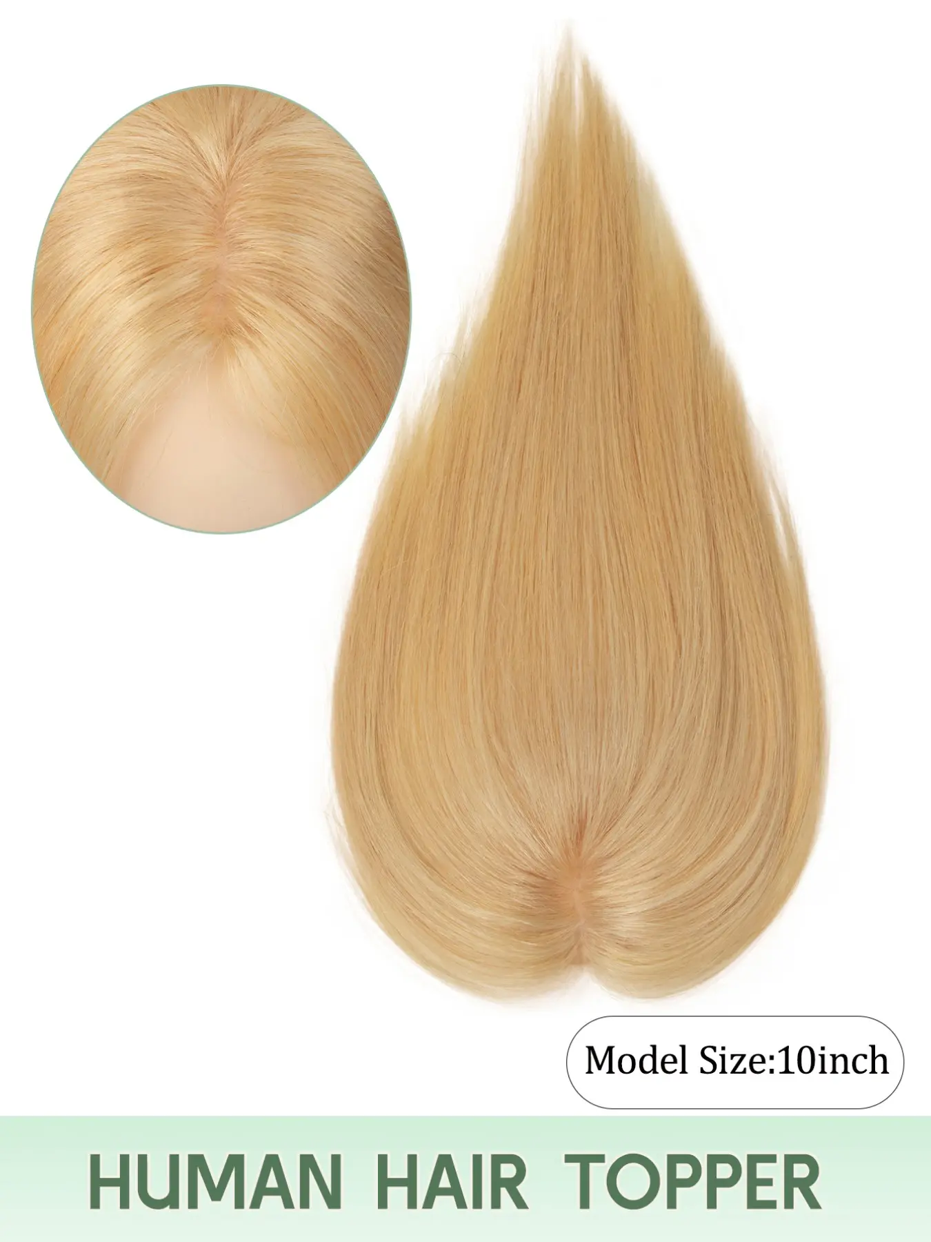 Women's Human Hair Topper with Side Bangs, 7×11cm with Clips, Natural Color Straight Hair & Realistic Scalp, Multiple Shades Available for Volume & Length Boost, Perfect for Thin Hair, Seamless Natural Blend, Versatile for Commute, Dating & Daily Wear