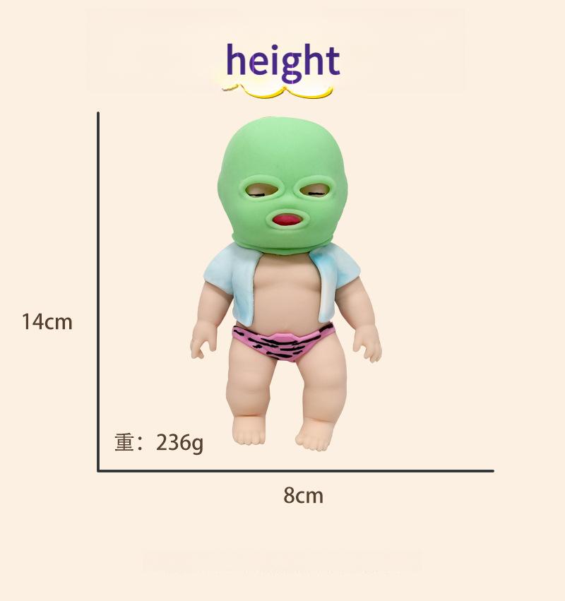 Funny Mask Stress Relief Toy, 4 Inch Quirky Collectible Desk Toy Doll, Soft Touch Squeeze Figure for Adults and Novelty Gift Lovers (1pc) ,