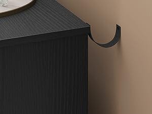 LED Dresser with  Charging Station Black Modern Chest Drawers Wood Cabinet Chest