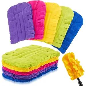 Fleece Dusters Refills, Washable Cleaning Dusters for Cleaning Ceiling Fan, Hardwoods, Window, Kitchen Floor, Duster Refill, Reusable Hand Dusters Scouring Pad(Excluding handle)