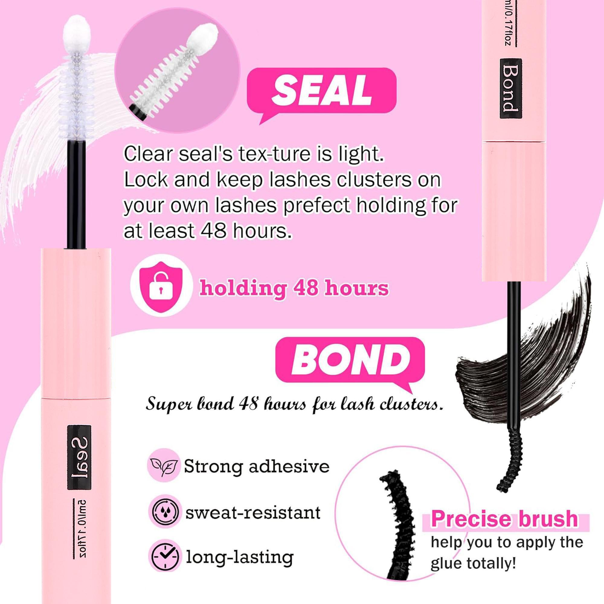 Mixed-Length Individual False Eyelash Kit - Natural-Look Eyelash Extensions with Eyelash Extension Glue, Lash Bond & Seal, Remover, Tweezers, Brush, Headbands and Wristbands - Self-Grafting Curled Eyelashes for Eye Makeup Enhancement #TOP PICKS