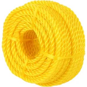 Polypropylene Rope - Bright Yellow, 1/4" x 100ft - All-Purpose Utility Rope for Marine, Outdoor, and DIY