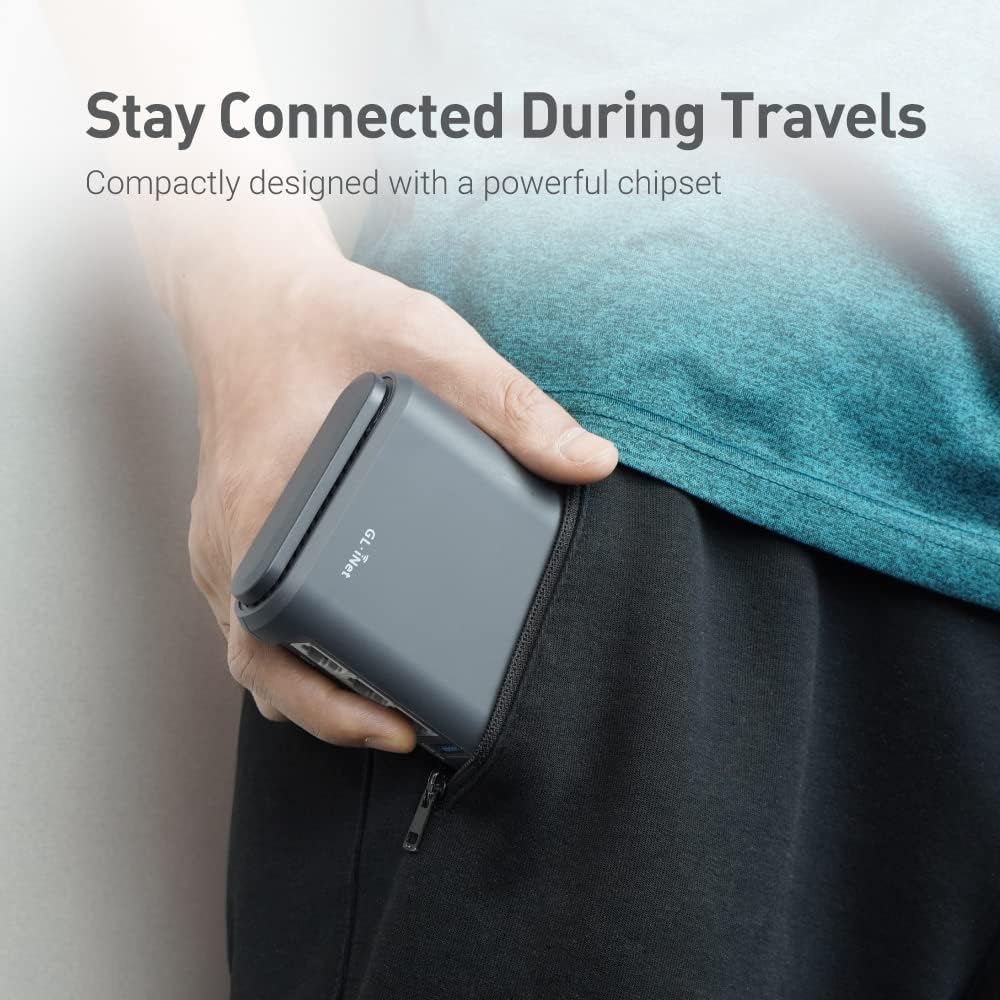 GL-A1300 Pocket VPN Travel Router - Portable  Router for Travel, Easy to Set up, Connect to Public & Hotel  login Page