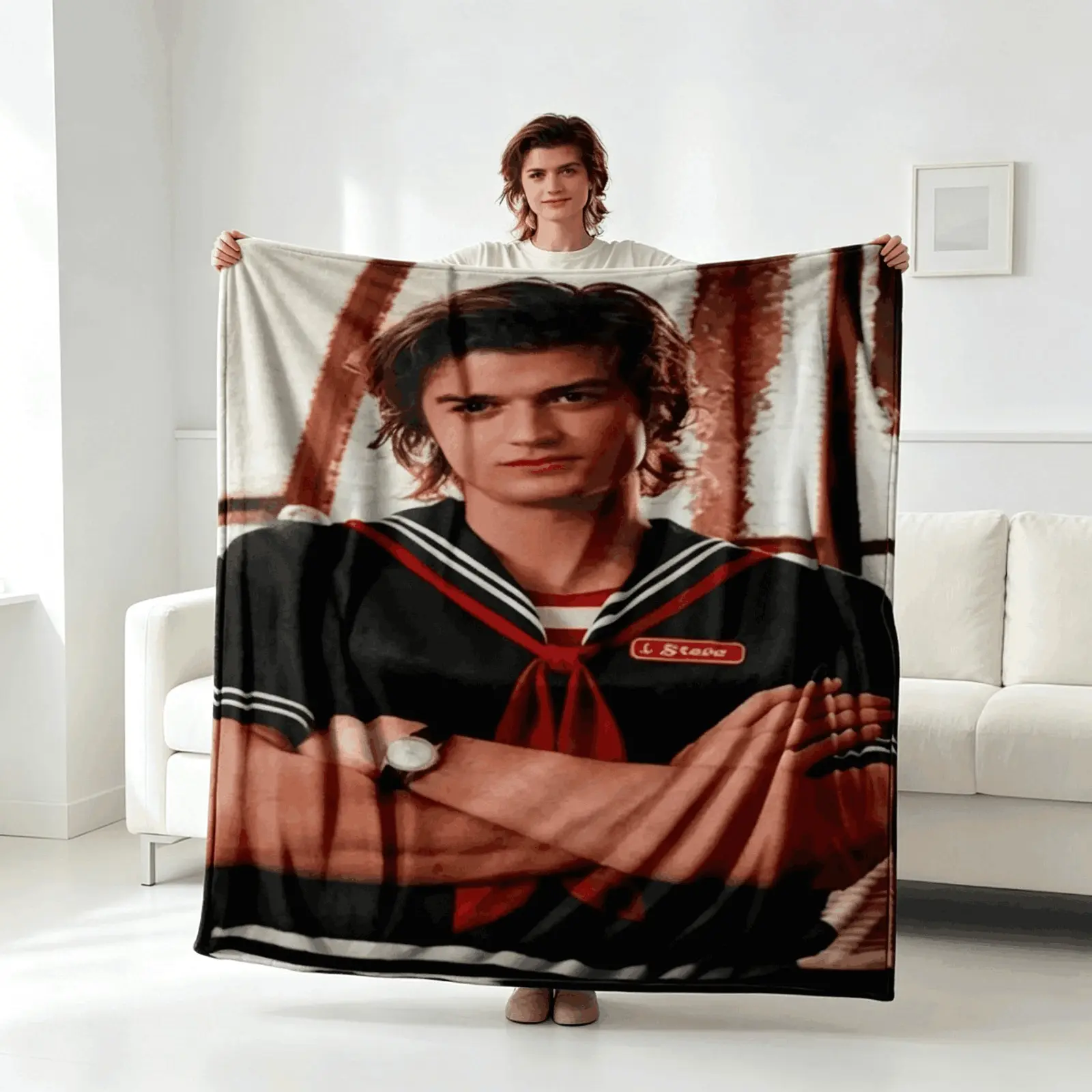 blankets Joe Keery Steve Harrington Soft Flannel Blanket Throw Blanket Kids Blanket Adult Blanket For Living Room Bedroom Bed Sofa Picnic Home Outdoor Fan Gift home goods