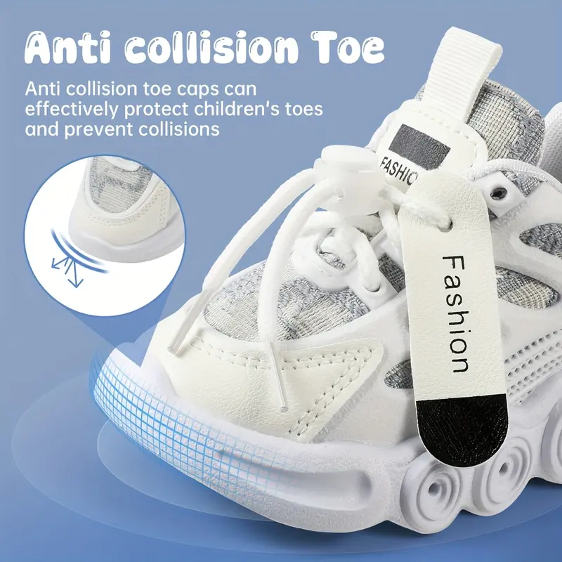 Girls' Fashionable Light-Up LED Casual Wear Trainers - EVA Soles, Non-Slip, Breathable PU & Fabric, All-Seasons, PVC-Free Round Toe Kids Sneakers