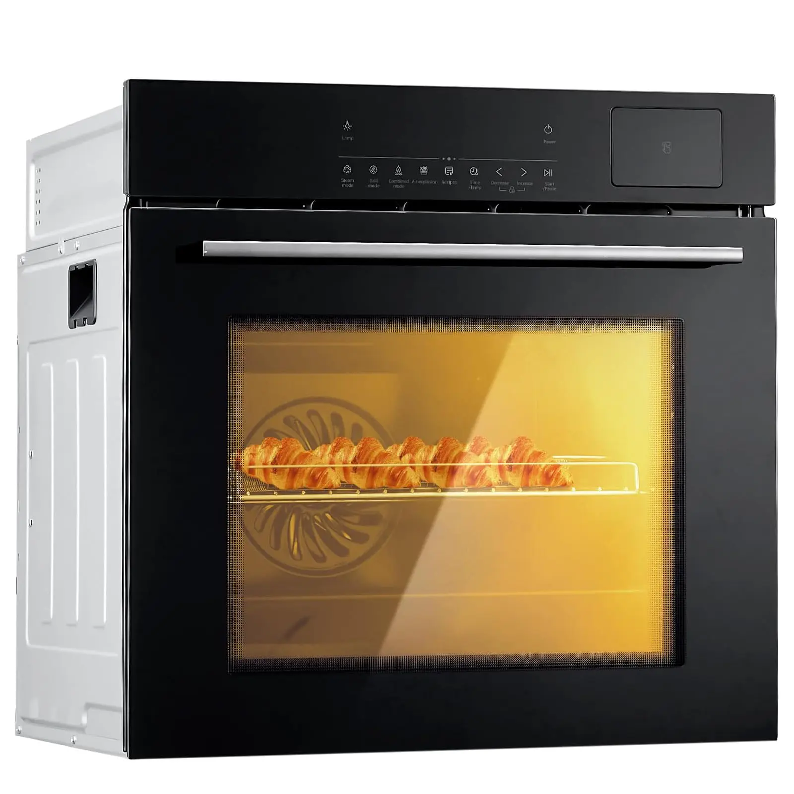 GARVEE 24 Inch Built-in Electric Wall Oven, 2.5 Cu.ft Single Wall Convection Oven with 8 Cooking Functions, 3000W Built-in Oven, Mechanical Knob Control, Black